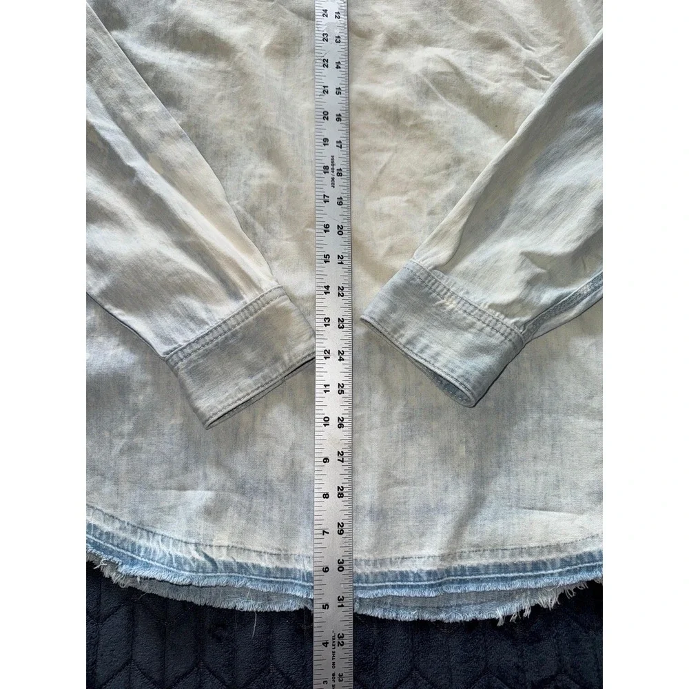 True Religion Men's Rocky Pearl Snap Denim Western Long Sleeve Shirt‎ Size 2XL